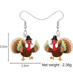 Thankgiving Cute Turkey Earrings Hypoallergenic Dangle Party Favors Jewelry Charms For Women Girl Kids Gifts Coffee $6.50 Ear...