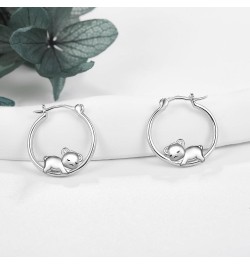 Animal Hoop Earrings for Women Sterling Silver Cute Hypoallergenic Earrings Gifts for Women Girls Teen Teddy bear $14.85 Earr...