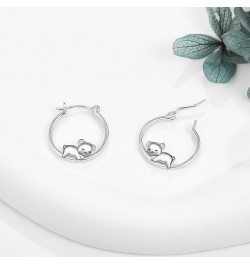 Animal Hoop Earrings for Women Sterling Silver Cute Hypoallergenic Earrings Gifts for Women Girls Teen Teddy bear $14.85 Earr...