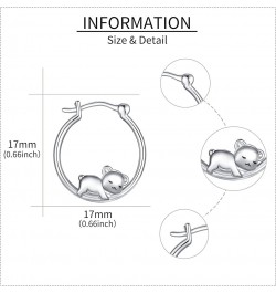 Animal Hoop Earrings for Women Sterling Silver Cute Hypoallergenic Earrings Gifts for Women Girls Teen Teddy bear $14.85 Earr...