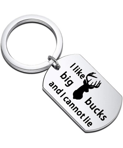 Hunter Keychain I Like Big Bucks and I cannot Lie Dog Tag Funny Hunting Gifts for Hunter Father's Day Gifts Dog Tag Keychain ...