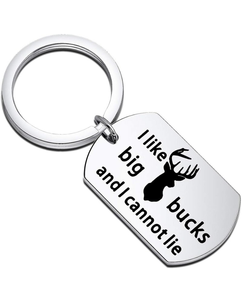 Hunter Keychain I Like Big Bucks and I cannot Lie Dog Tag Funny Hunting Gifts for Hunter Father's Day Gifts Dog Tag Keychain ...