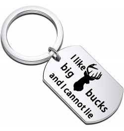 Hunter Keychain I Like Big Bucks and I cannot Lie Dog Tag Funny Hunting Gifts for Hunter Father's Day Gifts Dog Tag Keychain ...