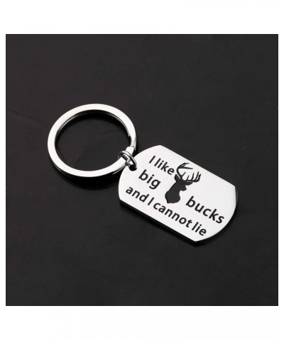 Hunter Keychain I Like Big Bucks and I cannot Lie Dog Tag Funny Hunting Gifts for Hunter Father's Day Gifts Dog Tag Keychain ...