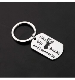 Hunter Keychain I Like Big Bucks and I cannot Lie Dog Tag Funny Hunting Gifts for Hunter Father's Day Gifts Dog Tag Keychain ...