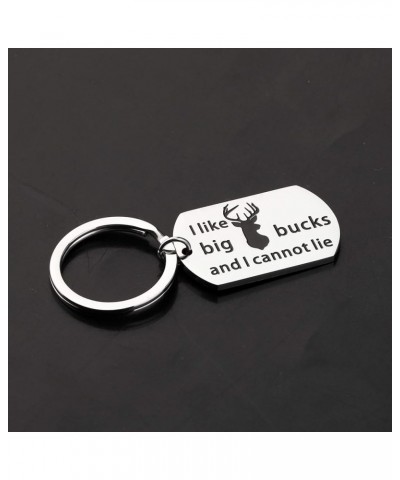 Hunter Keychain I Like Big Bucks and I cannot Lie Dog Tag Funny Hunting Gifts for Hunter Father's Day Gifts Dog Tag Keychain ...