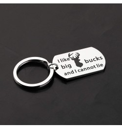 Hunter Keychain I Like Big Bucks and I cannot Lie Dog Tag Funny Hunting Gifts for Hunter Father's Day Gifts Dog Tag Keychain ...