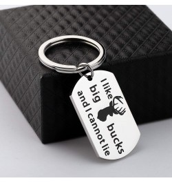 Hunter Keychain I Like Big Bucks and I cannot Lie Dog Tag Funny Hunting Gifts for Hunter Father's Day Gifts Dog Tag Keychain ...