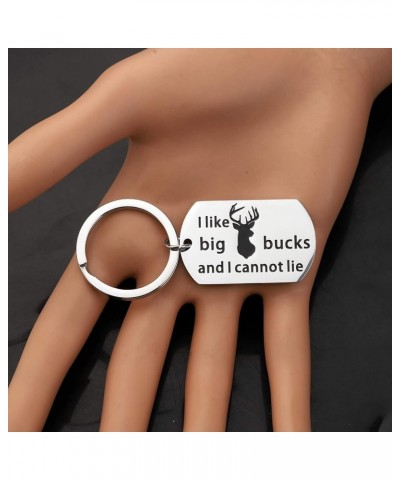 Hunter Keychain I Like Big Bucks and I cannot Lie Dog Tag Funny Hunting Gifts for Hunter Father's Day Gifts Dog Tag Keychain ...