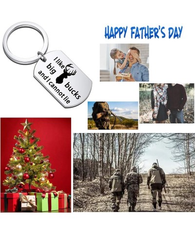 Hunter Keychain I Like Big Bucks and I cannot Lie Dog Tag Funny Hunting Gifts for Hunter Father's Day Gifts Dog Tag Keychain ...