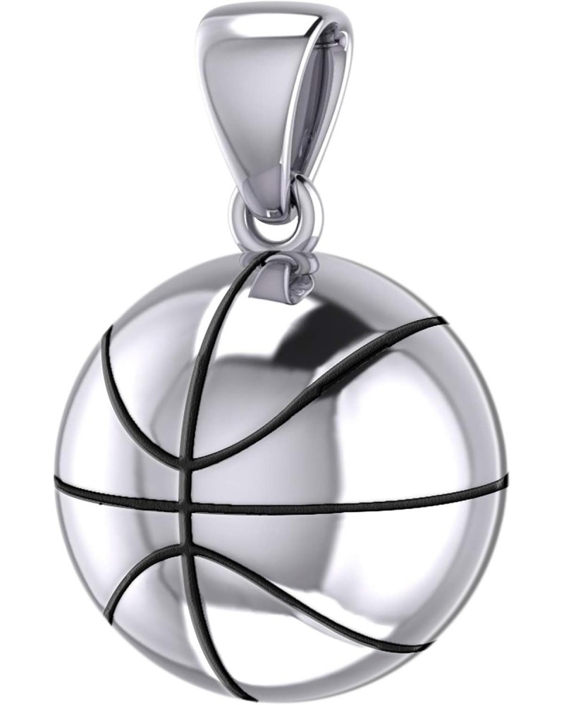 Ladies 925 Sterling Silver 3D Small Basketball Sport Ball Charm Pendant, 13mm $31.89 Pendants