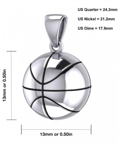 Ladies 925 Sterling Silver 3D Small Basketball Sport Ball Charm Pendant, 13mm $31.89 Pendants