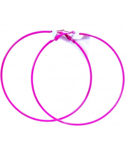 Fuchsia Hoop Earrings Thin Hoop Earrings Pink Hoops 3 Inch $6.88 Earrings