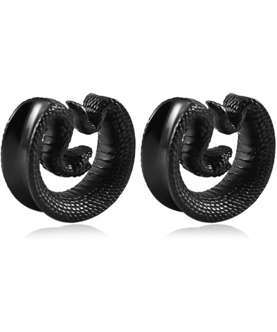 2PCS Ear Gauges Fashion Snake Saddle Ear Plugs Tunnels 316 Stainless Steel Hypoallergenic Earrings Plugs for Ears Expander Pa...