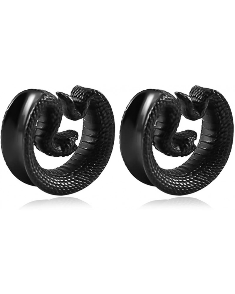 2PCS Ear Gauges Fashion Snake Saddle Ear Plugs Tunnels 316 Stainless Steel Hypoallergenic Earrings Plugs for Ears Expander Pa...