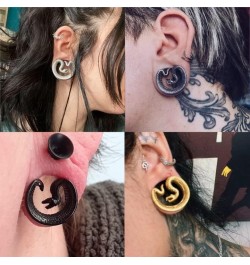 2PCS Ear Gauges Fashion Snake Saddle Ear Plugs Tunnels 316 Stainless Steel Hypoallergenic Earrings Plugs for Ears Expander Pa...