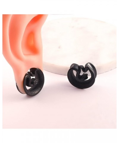 2PCS Ear Gauges Fashion Snake Saddle Ear Plugs Tunnels 316 Stainless Steel Hypoallergenic Earrings Plugs for Ears Expander Pa...