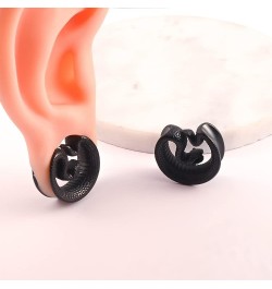 2PCS Ear Gauges Fashion Snake Saddle Ear Plugs Tunnels 316 Stainless Steel Hypoallergenic Earrings Plugs for Ears Expander Pa...