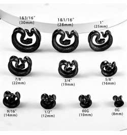 2PCS Ear Gauges Fashion Snake Saddle Ear Plugs Tunnels 316 Stainless Steel Hypoallergenic Earrings Plugs for Ears Expander Pa...