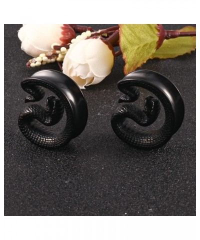 2PCS Ear Gauges Fashion Snake Saddle Ear Plugs Tunnels 316 Stainless Steel Hypoallergenic Earrings Plugs for Ears Expander Pa...