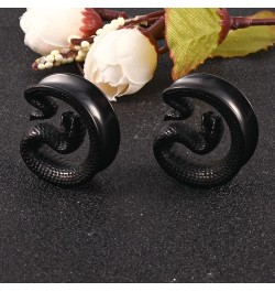 2PCS Ear Gauges Fashion Snake Saddle Ear Plugs Tunnels 316 Stainless Steel Hypoallergenic Earrings Plugs for Ears Expander Pa...