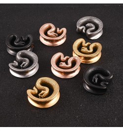 2PCS Ear Gauges Fashion Snake Saddle Ear Plugs Tunnels 316 Stainless Steel Hypoallergenic Earrings Plugs for Ears Expander Pa...