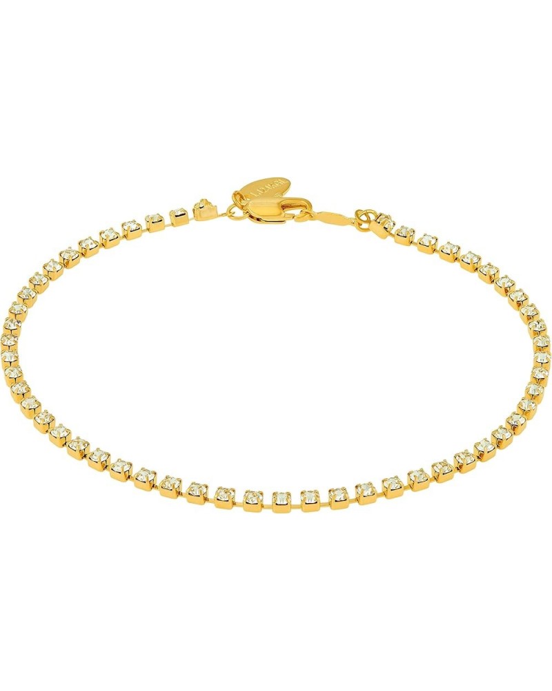 Iced Out Cubic Zirconia Anklet For Women 24k Real Gold Plated 11.0 Inches $20.98 Anklets