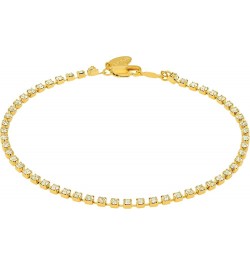 Iced Out Cubic Zirconia Anklet For Women 24k Real Gold Plated 11.0 Inches $20.98 Anklets