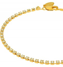 Iced Out Cubic Zirconia Anklet For Women 24k Real Gold Plated 11.0 Inches $20.98 Anklets