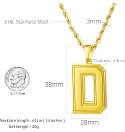 Initial A-Z Letter Pendant Necklace for Mens and Womens Capital Letter 18K Gold Plated/Stainless Steel Rope Chain 3mm 24inch ...