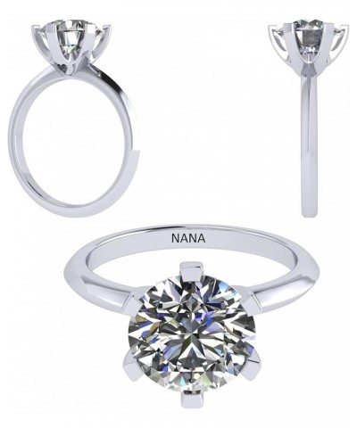 Matrix Simulated Diamond Engagement Ring Solitaire 1 to 4 carat in Silver 10k & 14k Gold s. silver-1ct-6.5mm platinum plated ...