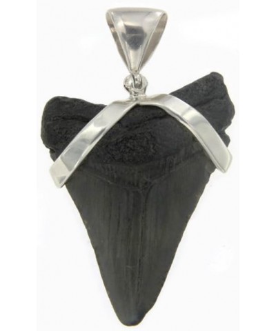 Fossil Shark Tooth Pendant in Sterling Silver Large $30.90 Pendants