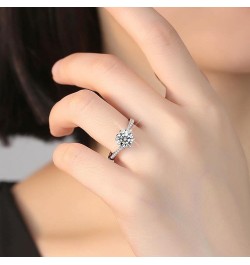 Moissanite Wedding Bands for Women 18K White Gold Plated S925 Sterling Silver Flower Halo Engagement Ring 1CT D Color VVS1 Ro...