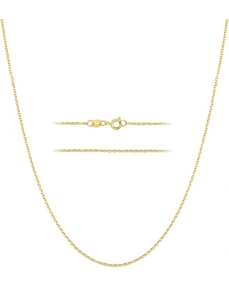 24k Gold Cable Link Chain Necklace – Thin, Dainty, Gold Plated Stainless Steel Jewelry for Women & Men with Spring Ring Clasp...