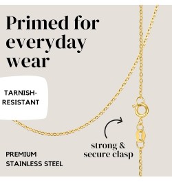 24k Gold Cable Link Chain Necklace – Thin, Dainty, Gold Plated Stainless Steel Jewelry for Women & Men with Spring Ring Clasp...