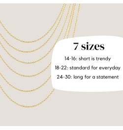 24k Gold Cable Link Chain Necklace – Thin, Dainty, Gold Plated Stainless Steel Jewelry for Women & Men with Spring Ring Clasp...