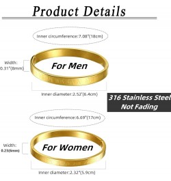 Roman Numeral Gold Bangle Bracelets for Women Men-Stainless Steel Cuff Inspirational Couples Bracelets Christmas Valentines W...