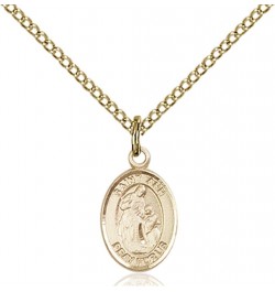 14KT Gold Filled Catholic Patron Saint Petite Charm Medal, 1/2 Inch Saint Ann $42.50 Pendants