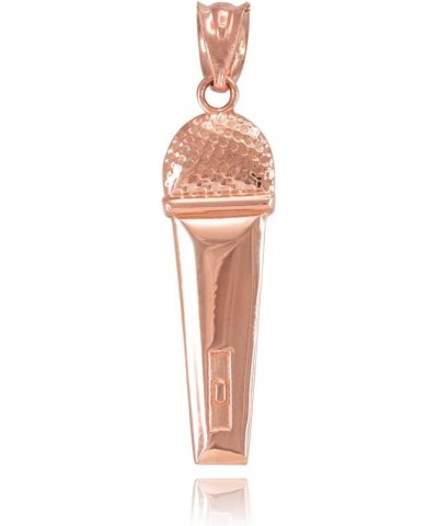 10k Rose Gold Singer Microphone Music Charm Pendant $46.49 Necklaces