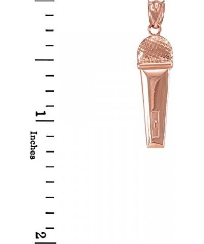 10k Rose Gold Singer Microphone Music Charm Pendant $46.49 Necklaces