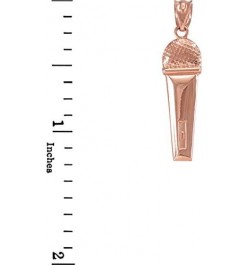 10k Rose Gold Singer Microphone Music Charm Pendant $46.49 Necklaces