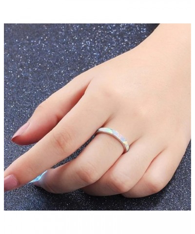 Mens Women Wedding Rings Fashion Jewelry Engagement Rings Opal Sapphire Bridal Band Promise Rings (Blue-a, 7) White 6 $5.27 R...