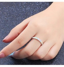 Mens Women Wedding Rings Fashion Jewelry Engagement Rings Opal Sapphire Bridal Band Promise Rings (Blue-a, 7) White 6 $5.27 R...