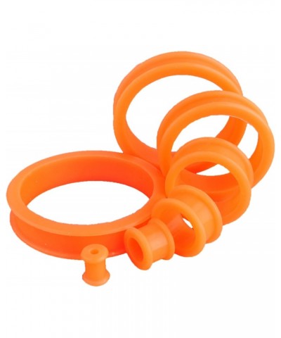 Pair 1/2" (12MM) ORANGE SILICONE FLAT FLARE TUNNELS Double Flare Gauges Thin Soft Flexible Flesh Plugs (2pcs) $5.79 Body Jewelry