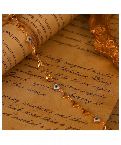 Anklet for Women Gold Foot Handmade Chain 18K Gold Filled Dainty Simple Summer Beach Jewelry Evil Eye Heart $8.66 Anklets