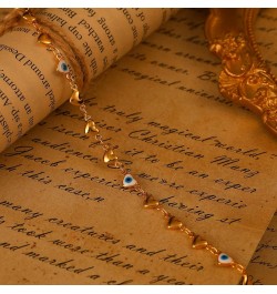 Anklet for Women Gold Foot Handmade Chain 18K Gold Filled Dainty Simple Summer Beach Jewelry Evil Eye Heart $8.66 Anklets