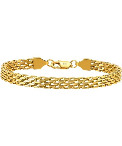 14k Gold Solid Mesh Bracelet With Adjustable Winding Chain, Popcorn, High-End Jewelry, Ladies' Gift… 8.0 Inches 14k gold $74....