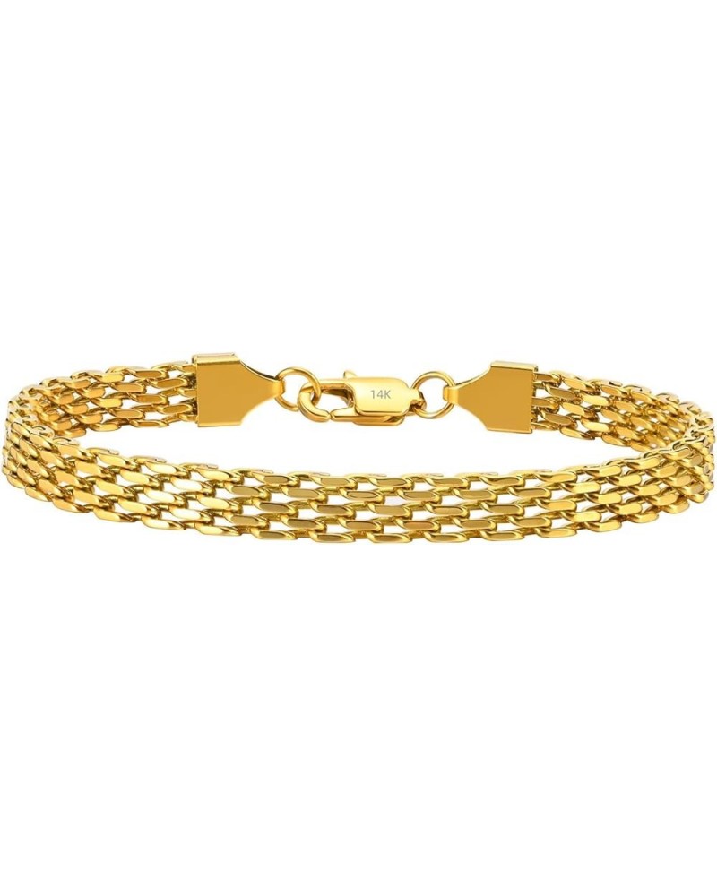 14k Gold Solid Mesh Bracelet With Adjustable Winding Chain, Popcorn, High-End Jewelry, Ladies' Gift… 8.0 Inches 14k gold $74....