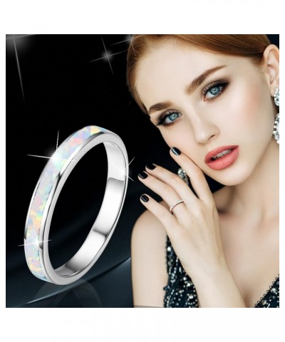 Mens Women Wedding Rings Fashion Jewelry Engagement Rings Opal Sapphire Bridal Band Promise Rings (Blue-a, 7) White 6 $5.27 R...