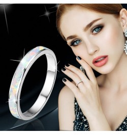 Mens Women Wedding Rings Fashion Jewelry Engagement Rings Opal Sapphire Bridal Band Promise Rings (Blue-a, 7) White 6 $5.27 R...